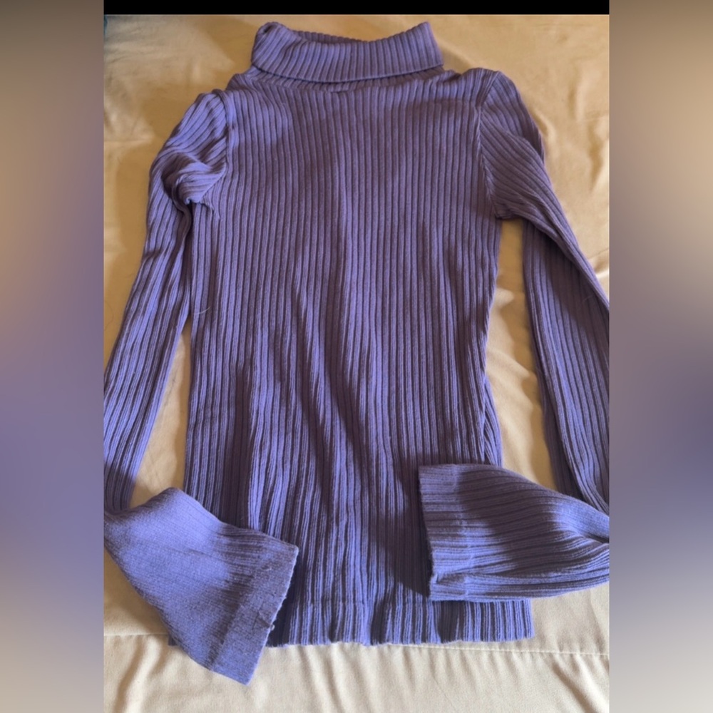 Ribbed Purple Long Sleeve Top